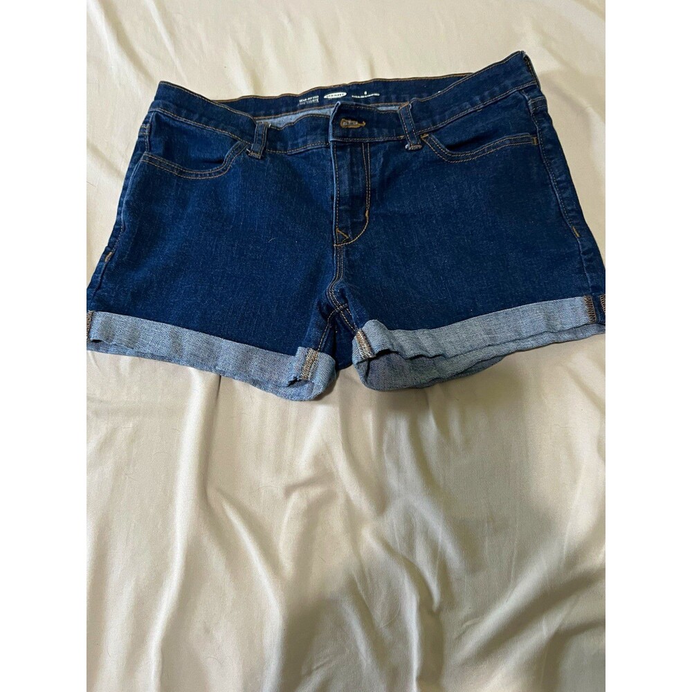 Old Navy Girls Blue Denim Shorts Size 8 Regular Fit Pockets Button Closure